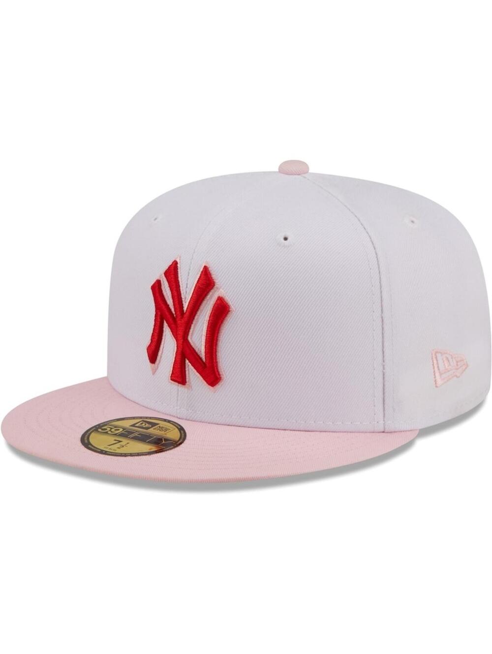 New Era New York Yankees 59FIFTY White Pink Scarlet 7 1/2